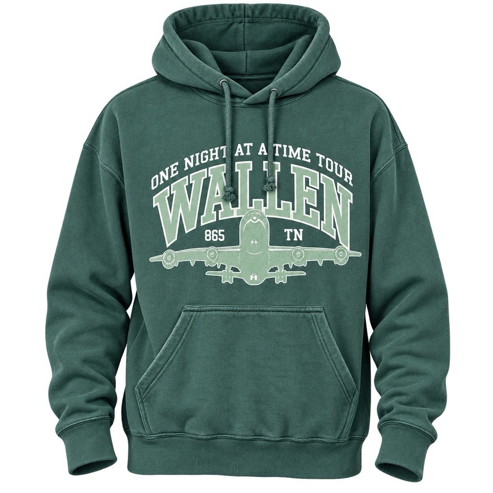 Morgan Wallen One Night At A Time 2024 Tour Hoodie Mens M Green 865 TN Concert